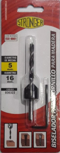 Mecha Madera Avellanador Biselador Tornillo Stronger 5mm