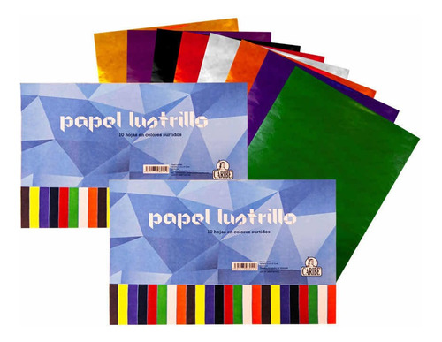 Block De Papel Lustrillo 10 Láminas Caribe 2pack 