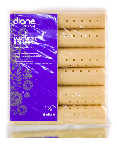 Rodillos Magnéticos Diane Beige D2719, 34 Ml, Paquete De 12