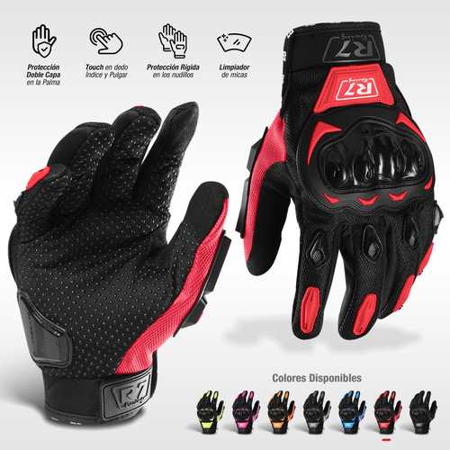 Guantes Proteccion Pantalla Tactil Y Limpiador De Mica Moto