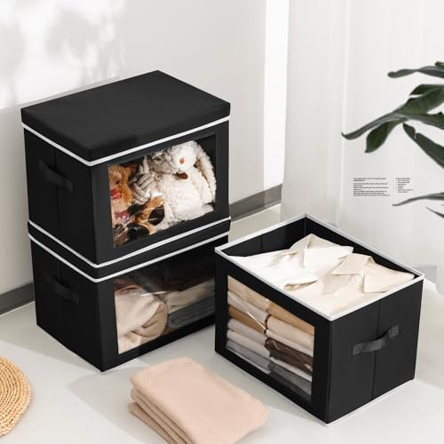 Contenedores Almacenamiento Tapas, Pack 4 Cubos Grandes Vent