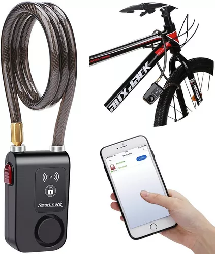Cerradura de cadena Bluetooth, cerradura de cadena antirrobo inteligente  impermeable con control de aplicación iOS/Android para bicicleta,  motocicleta