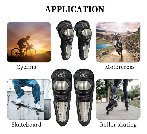 Rodilleras Y Coderas De Acero Inoxidable Para Motocicleta, C