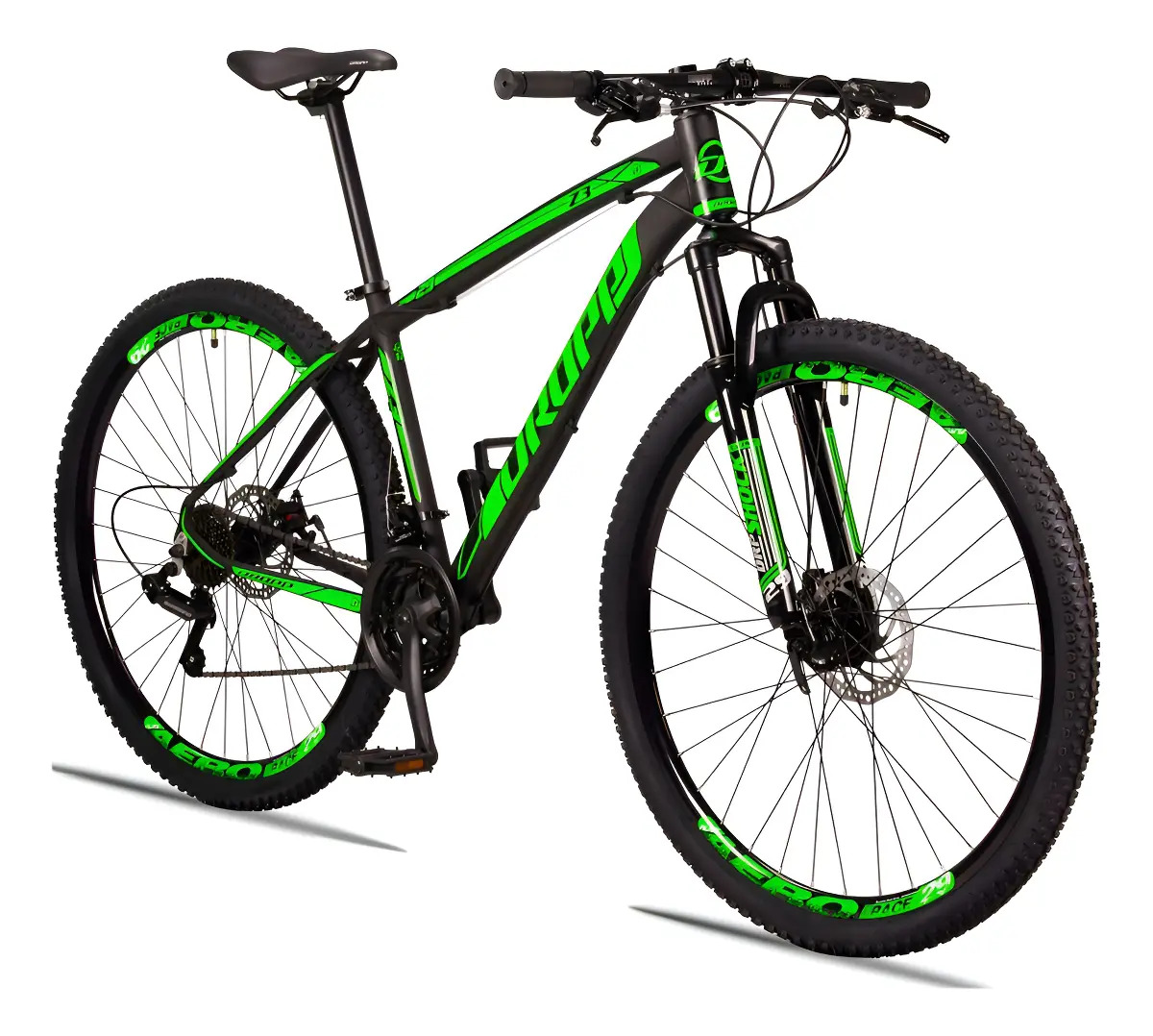 Bicicleta Aro 29 Dropp Z3 Câmbio Shimano 21 Vel Freio Disco Cor Preto/verde Tamanho Do Quadro 21