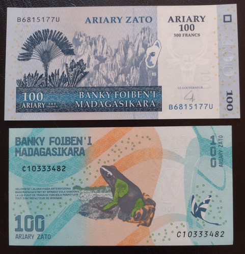 2 Billetes De Madagascar Sin Circular 