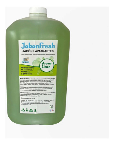 Jabonfresh Para Trastes Desengrasante 4 Lt.