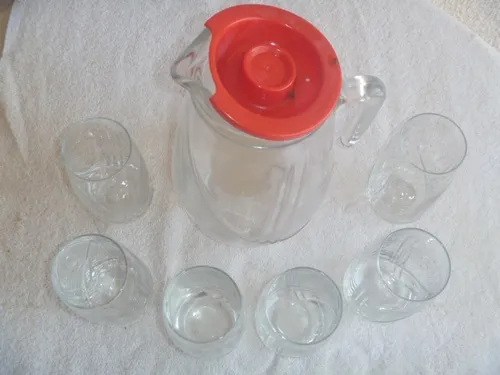 Jarra Juguera Con 6 Vasos (Usado)
