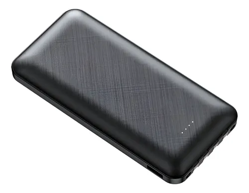 Power Bank 20000mAh Cargador Rápido con 4 Cables y Linterna LED Negro