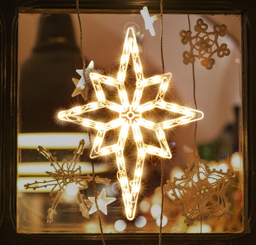 Lámpara Con Forma De Lámpara Navideña Para Ventana, Estrella