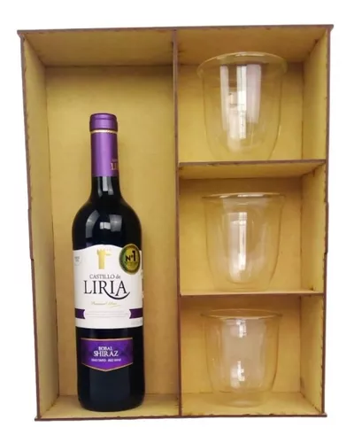 Caja madera regalo para 4 botellas vino