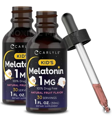 comprar Carlyle Kids Melatonina Líquida Pack 2 Piezas sin Sabor Pack 2 Piezas Sabor Frutas Naturales De Melatonina Líquida Para Niños Paquete De Dos Frascos De 1 Oz 30 Ml Cada Una con gotero aplicador de 1 ml