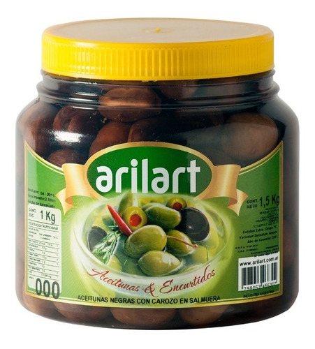 Aceitunas Negras Naturales Grandes X 1 Kg - Arilart