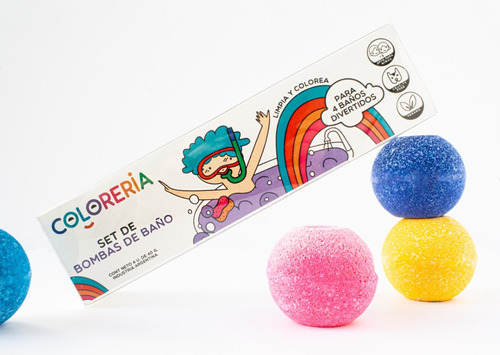 Set X 4 Mini Bomba De Baño Pastilla Espuma Bañera Coloreria