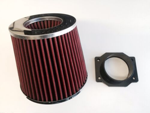 Red Intake Filter + Maf Sensor Adapter For 99-04 Nissan  Ttz