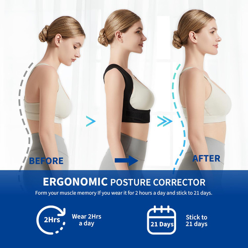Corrector De Postura Soporte De Espalda Ajustable L Xl
