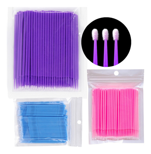 100 Microbrush Para Extensión,lifting De Pestañas 1x1