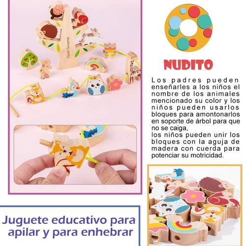 Juguete Didáctico De Bloques De Madera Para Niños Animales