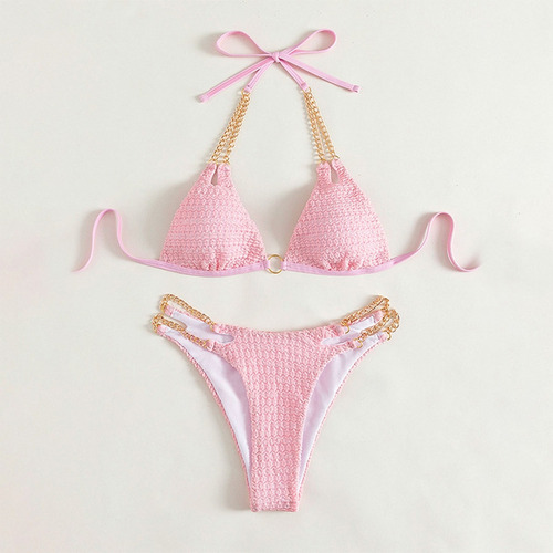 C (pk-xl) Traje De Baño Tipo Tanga De Corte Alto Con Cuello