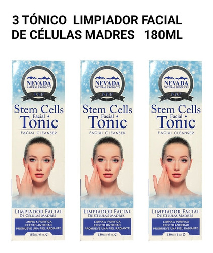 3 Tónico Limpiador Facial De Células Madres 180ml