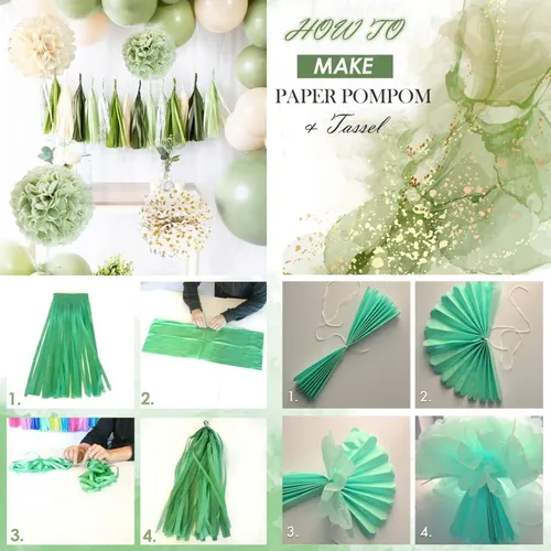 Set De Decoración De Fiesta Para Baby Shower, Color Verde, G