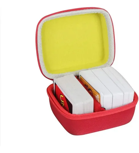 Étui Rigide Hermitshell Pour Jeux De Cartes - Skip-BO, UNO, Phase 10 - Jusqu'à 300 Cartes - Rouge/Jaune