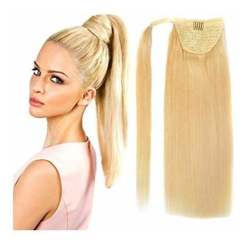 18 Cabello Humano Extensión Coleta Recta - Rubio