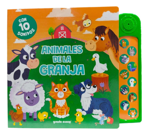 Libro Infantil Con Sonidos Animales De La Granja + 10 Sonido