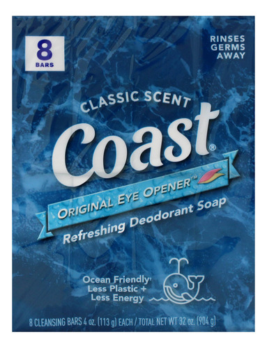 Jabón En Barra Refrescante Coast - Con Espuma Densa Y