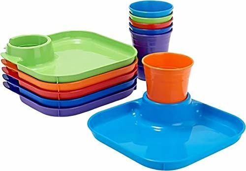 Gran Plato 6 Grandes Platos Cuadrados Y 6 Grandes Tazas...