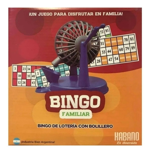 Juego De Mesa Bingo Familiar Con Bolillero Habano Diversión