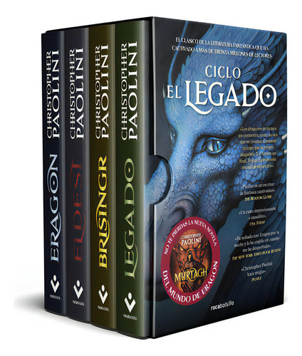 Estuche Ciclo El Legado. Contiene: Eragon Eldest Brisingr Legado, De Christopher, Paolini. Editorial Roca Bolsillo En Español