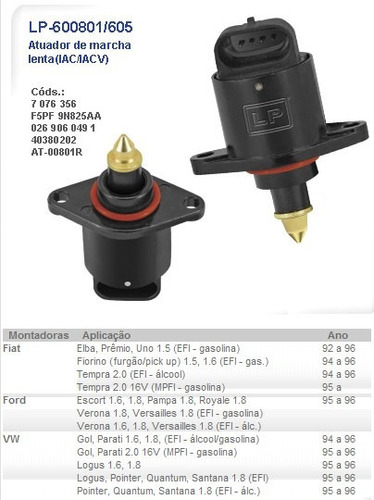 Actuador De Marcha Lenta Vw Gol Monopunto