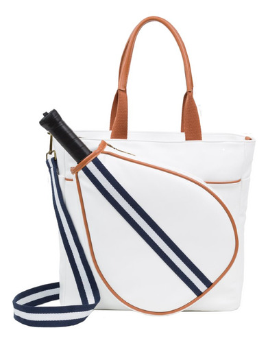 Bolso Pádel Mujer Mallorca Blanco Strap Azul Marca Ophira