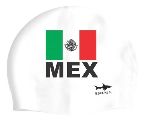 Gorra Natacion Adulto Modelo Bandera Clasica Blanca Escualo Color Blanco Diseño de la tela Estampado Talla unitalla