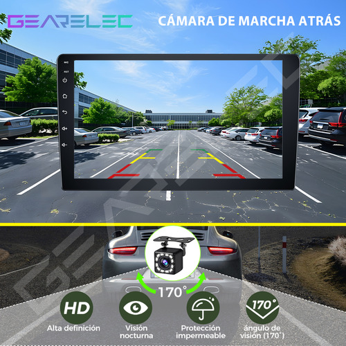 Gearelec Auto Estéreo Pantallas Táctil Android 13 4GB+64GB Ips 10 Pulgadas Andriod Gps Wifi With Camara