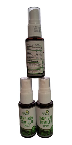 Pack 3 Spray Jengibre Tomillo 30ml C/u Tos Y Resfríos.