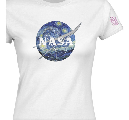 Camiseta Estampada Nasa Pintura Logo Inp Dama Mujer Idk  