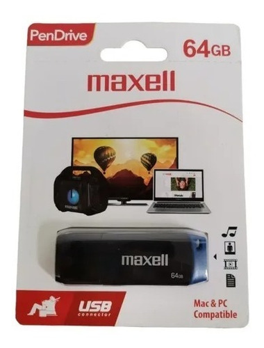 Memoria Usb 64gb Almacenamiento Maxell 2.0 Portatil Llavero 