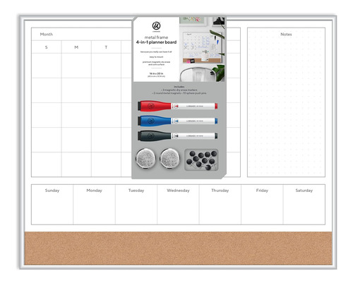 U Brands Tablero Planificador De Calendario De Borrado En Se