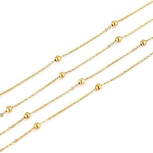 Cadenas Para Anteojos Color Dorado,cuentas Doradas, Dama