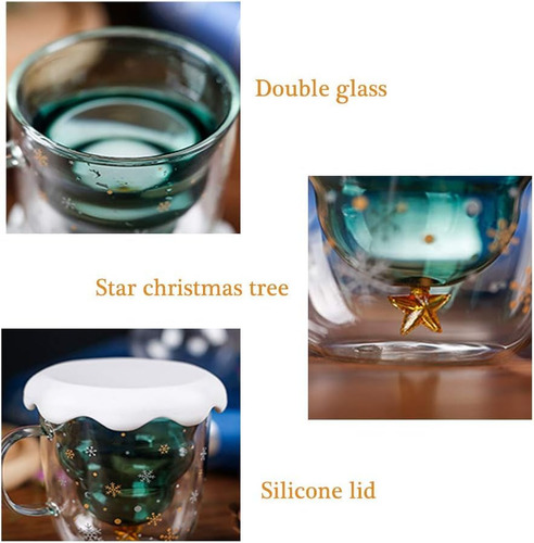 Bz1 Tazas Lindas Taza De Café De Navidad Tazas De Cristal De
