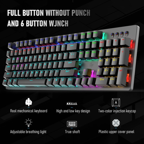 Imagen 4 de 7 de Teclado Mecanico Gaming Gamer Iluminacion Led Cambio Teclas