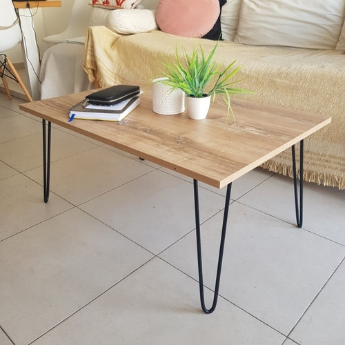 Mesa Ratona Moderna En Madera Y Hierro