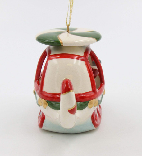 Ornamento De Árbol De Navidad De Helicóptero De Cerámica De