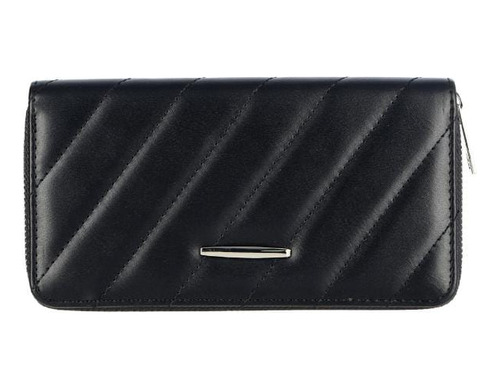 Billetera Importada Lisa En Negro Para Mujer Elegante 