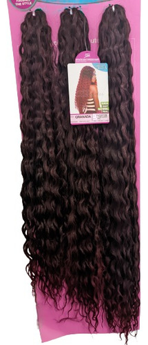 Cabelo Orgânico Cacheado Crochet - Sleek Granada 70cm + Ag Cor Preto Com Marsala 1b/530b