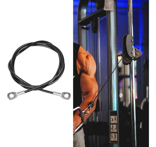 Fitness Steel Cable Heavy Duty Steel Wire Sin Bola Negra 2m