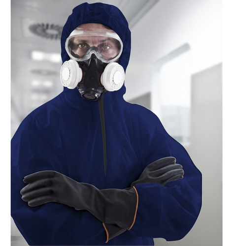 Traje De Protección Unisex Overol Quirúrgico Lavable Azul Marino Grande