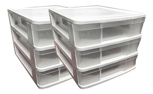 Bandeja Plastica Organizador Papel Apilable Oficina Kit X 2