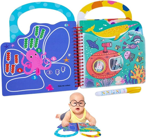 Libro Para Pintar Al Agua Niños Pequeños Montessori Oceáno